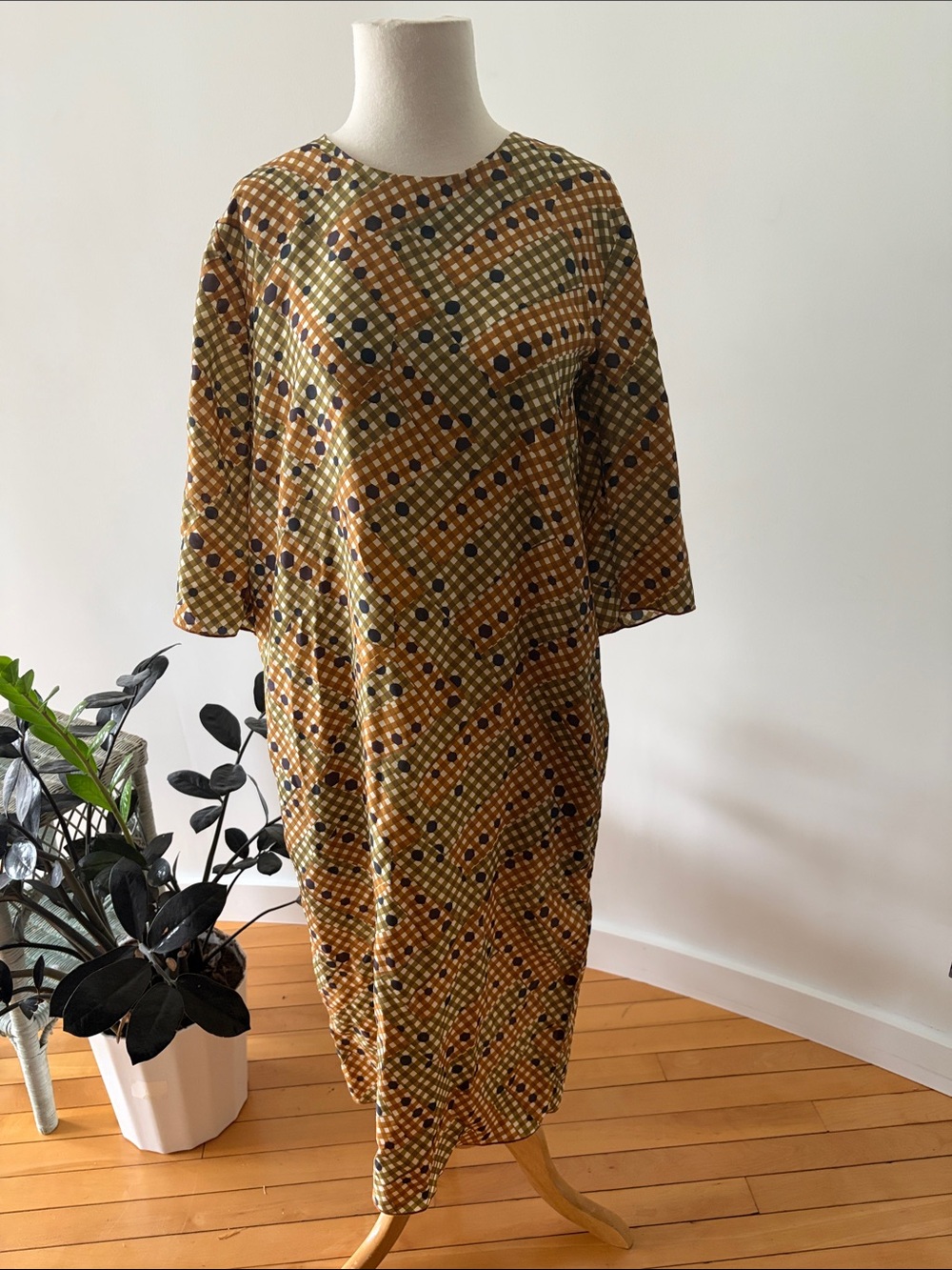 Hache Mustard Polka Dot Midi Dress - 42